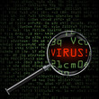 Computer Virus, magnifying glass