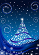 Tree blue star background Tree blue star background