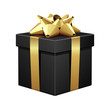 Black gift with gold bow vector illustration Black gift with gold bow vector illustration