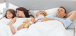 Cute family sleeping together