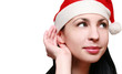 Santas woman listening good gossip Santas woman listening good gossip
