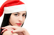 Isolated smiling young christmas woman Isolated smiling young christmas woman