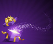 Open explore gift with fly stars vector background Open explore gift with fly stars vector background