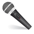 Icon with a black microphone Icon with a black microphone