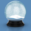 empty snow dome over blue background empty snow dome over blue background