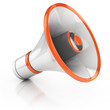 megaphone isolated on white background 3d illustration
