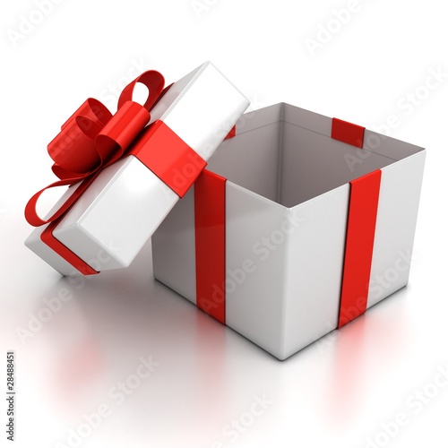 Illustration: open gift box over white background 3d illustration open gift box over white background 3d illustration