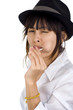 young woman with lollipop