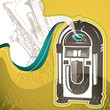Designed conceptual background with jukebox.