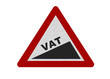 Photo realistic 'VAT increase' sign, isolated on white