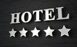 5 Sterne Hotel Schild - Silber auf Schwarz