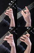 Human hand taking accord at guitar Human hand taking accord at guitar