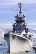 Battleship docked at a harbor of Novorossiysk, Russia