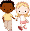 Boy and girl walking Boy and girl walking