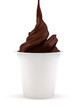 chocolate yogurt jar isolated over white background