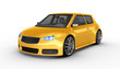 Yellow sports car isolated on white - 3d render