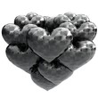 3D render - full metal hearts on white background 3D render - full metal hearts on white background