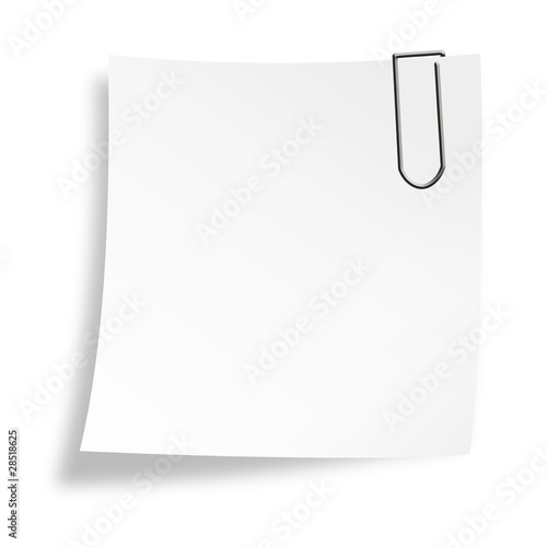 Illustration: Notizzettel mit Büroklammer Notizzettel mit Büroklammer