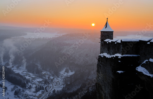 Photo: Festung Königstein im Sonnenuntergang Festung Königstein im Sonnenuntergang