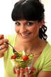 Young Woman Eating Salad. Model Released