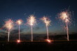 Fünf Pyrofontänen