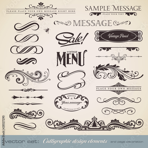 Vector: vector set: calligraphic elements and page decoration (3) vector set: calligraphic elements and page decoration (3)