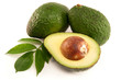 Ripe Organic Avocado on white background