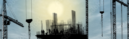 Photo: silhouette of construction worker silhouette of construction worker