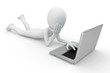 3d man working on laptop