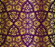 Purple and gold seamless arabesque