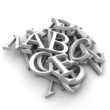 Alphabet letters poured in a heap