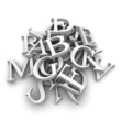 Alphabet letters poured in a heap Alphabet letters poured in a heap