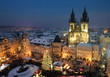 Old town square in Prague at Christmass time. Night. Old town square in Prague at Christmass time. Night.