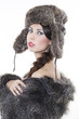 Beautiful woman in a fur coat