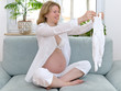 pregnant woman is smiling