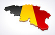 Carte de la Belgique 3D drapeau sur fond (reflet) Carte de la Belgique 3D drapeau sur fond (reflet)