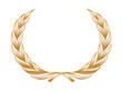 Golden Laurel Wreath (award trophy winner gold medal cup vector)