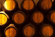 barrels at a winery