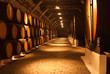 barrels at a winery