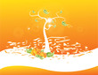 abstract tree Illustration vector spring autumn summer