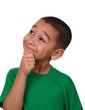 Foto: Boy looking up satisfied, six years old Boy looking up satisfied, six years old