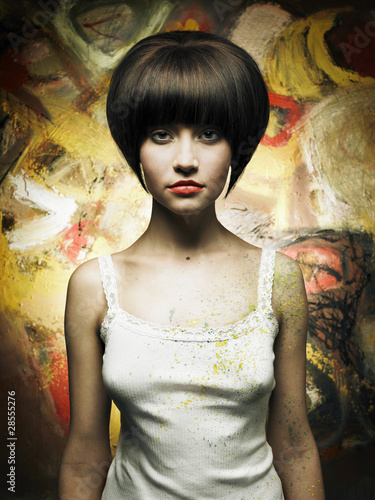 Photo: Beautiful girl painter Beautiful girl painter