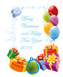Merry Christmas and Happy New Year postcard