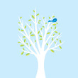 Bird in tree illustration