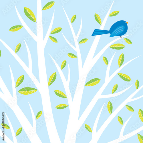 Ilustración: Bird sitting in tree Bird sitting in tree