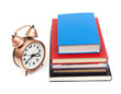 clock and books