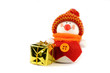 snowman with gift