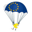 figur euro am fallschirm