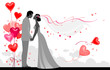 Couple with festive balloons