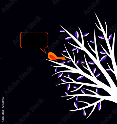 Illustration: Bird with speech bubble Bird with speech bubble